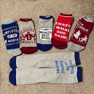 The Office Novelty Crew Socks - Mixed Colors